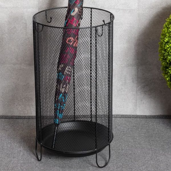Accord Metal Umbrella Stand In Black | Bed Sava