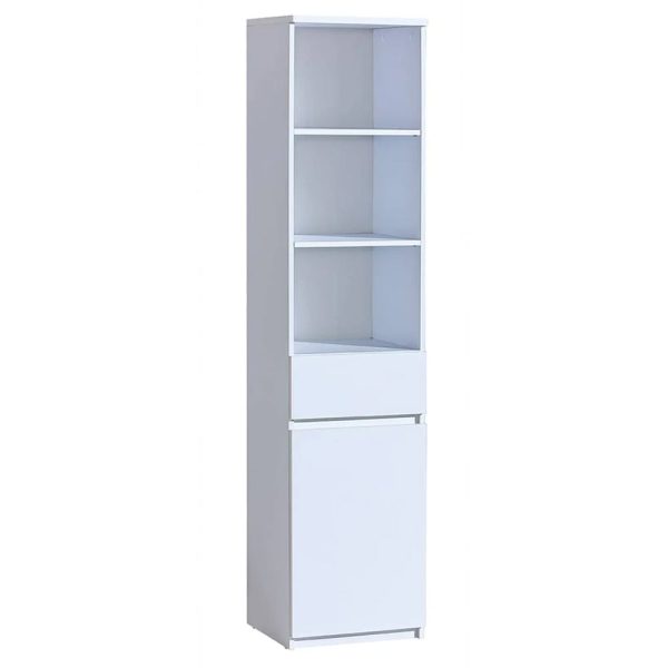 Accord Tall Wooden Storage Cabinet In Arctic White | Bed Sava