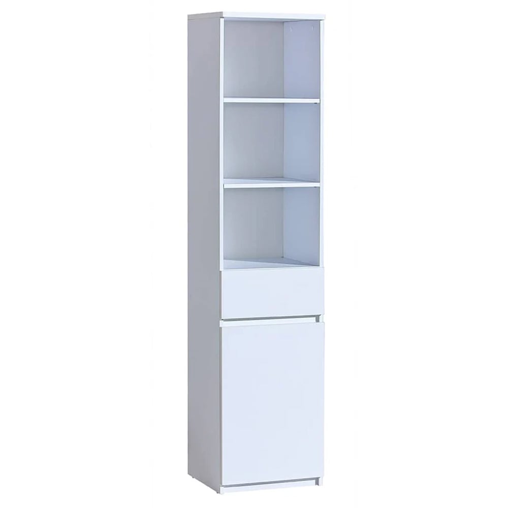 Accord Tall Wooden Storage Cabinet In Arctic White