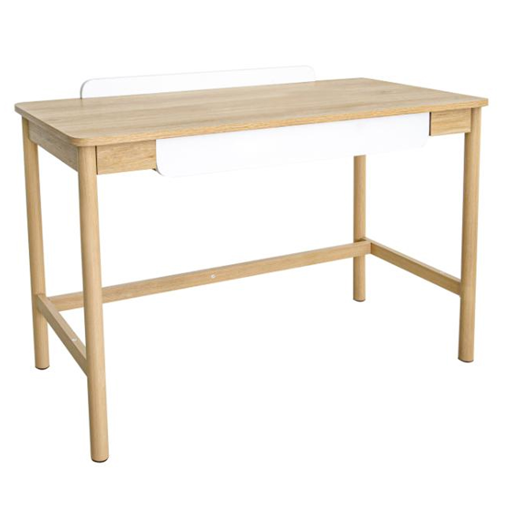 Accord Wooden Laptop Desk With 1 Drawer In Oak And Beige