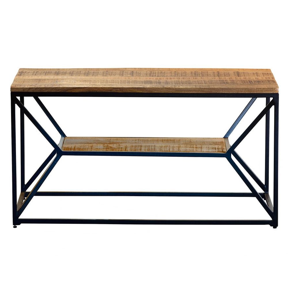 Adel Wooden TV Stand With Metal Frame In Natural
