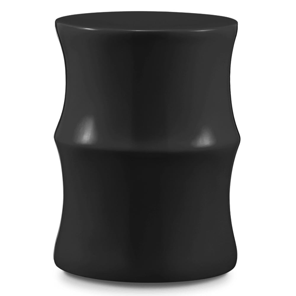 Adkins High Gloss Round Lamp Table In Black
