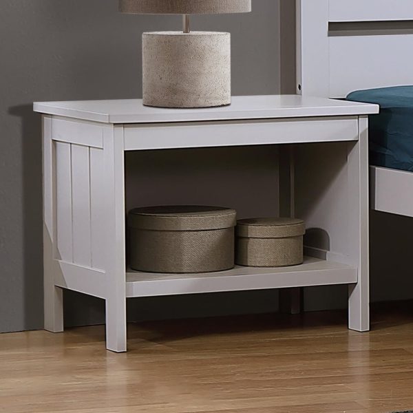 Adkins Wooden Bedside Cabinet In Grey | Bed Sava