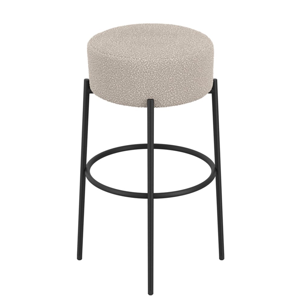Adrian Boucle Fabric Counter Seating Stool In Buff