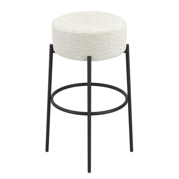 Adrian Boucle Fabric Counter Seating Stool In Ivory | Bed Sava