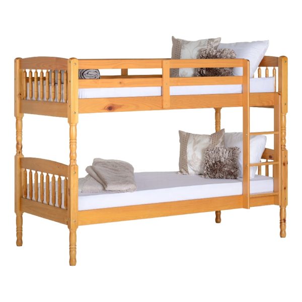 Adrian Wooden Children Bunk Bed In Antique Pine | Bed Sava