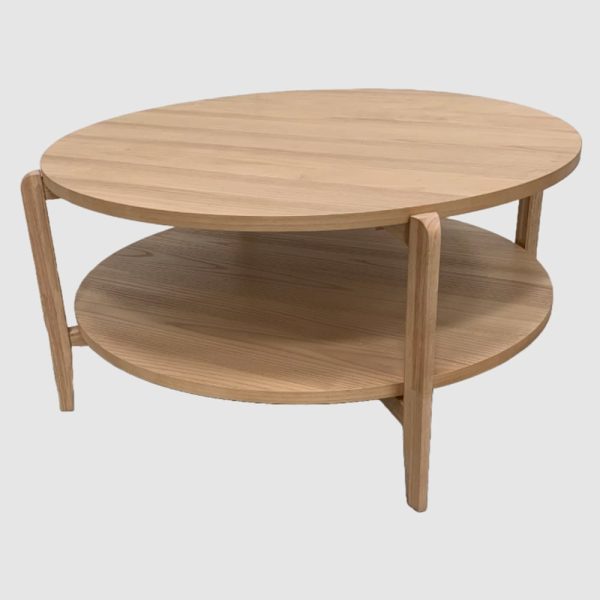 Adrian Wooden Round Coffee Table In Natural | Bed Sava