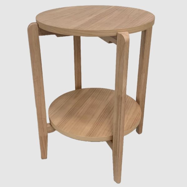 Adrian Wooden Round Side Table In Natural | Bed Sava