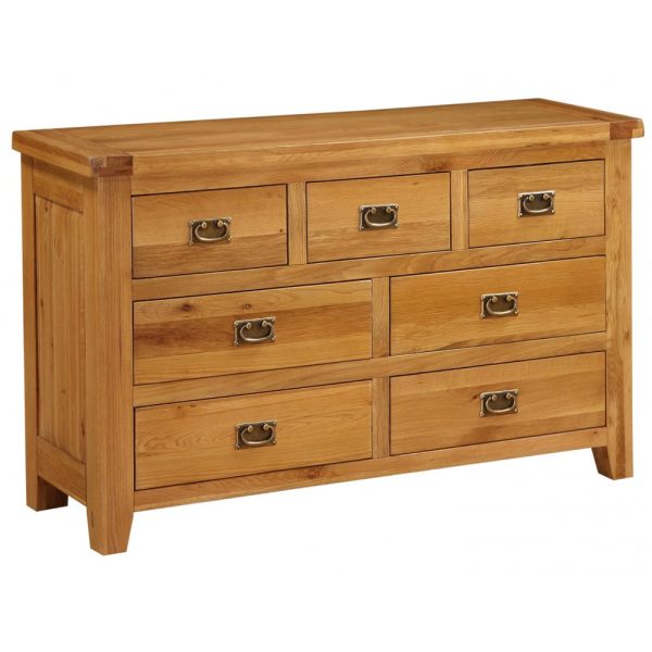 Adriel Wooden Chest Of 7 Drawers In Light Oak | Bed Sava