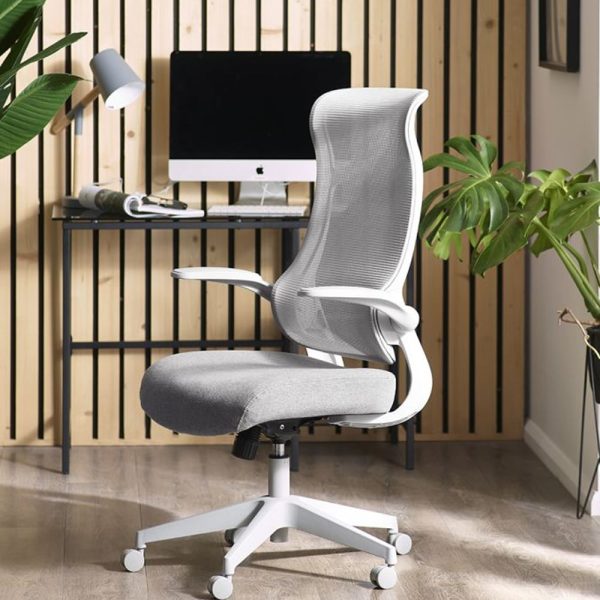 Afton Mesh Fabric Home And Office Chair In Grey | Bed Sava