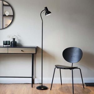 Agen Metal Task Floor Lamp In Matt Black | Bed Sava