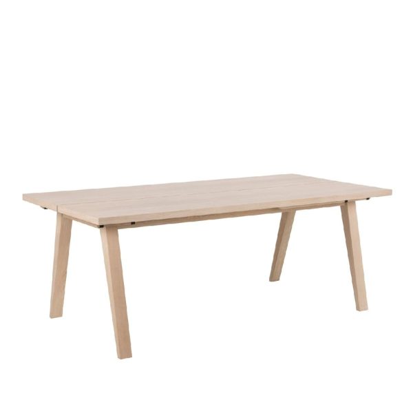 Agnano Wooden Dining Table Rectangular In White Oak | Bed Sava