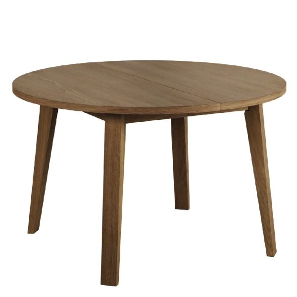 Agnano Wooden Dining Table Round In Smoked Oak | Bed Sava