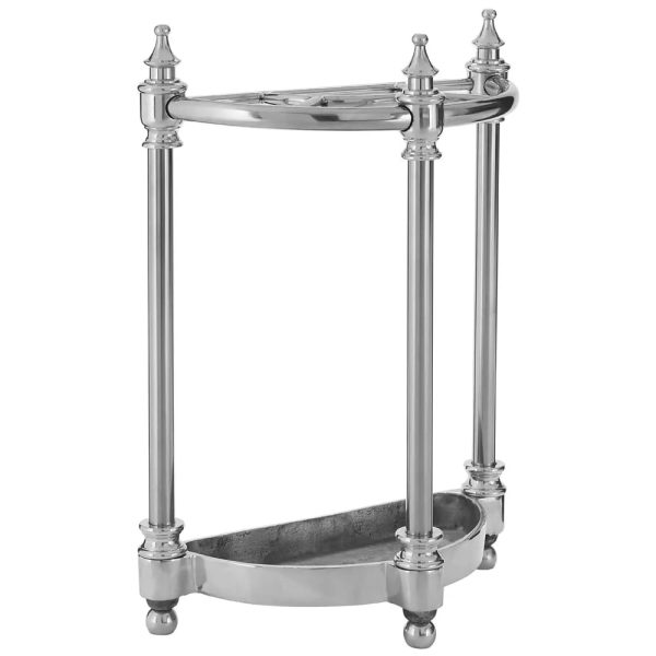 Aiken Aluminium Semi Circle Umbrella Stand In Silver | Bed Sava