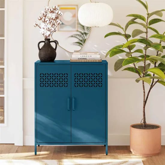 Aiken Metal Storage Cabinet With 2 Doors In Deep Ocean Blue