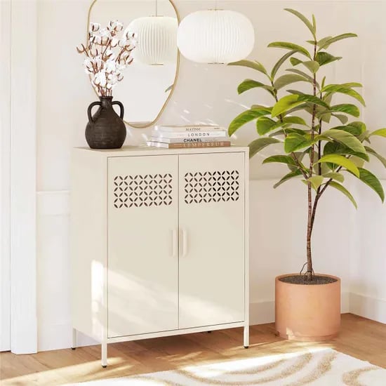 Aiken Metal Storage Cabinet With 2 Doors In Deep Parchment