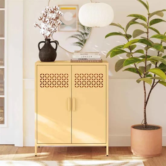 Aiken Metal Storage Cabinet With 2 Doors In Sun Yellow