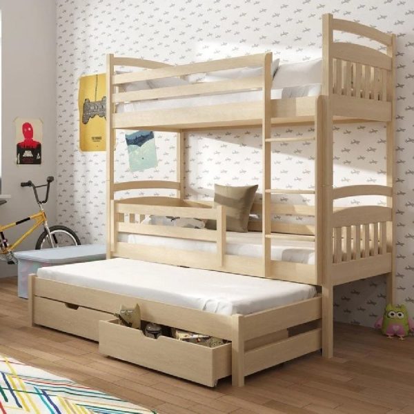 Aiken Wooden Bunk Bed Without Mattress In Pine | Bed Sava