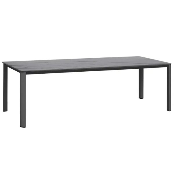 Airdrie Large Sintered Stone Garden Dining Table In Charcoal Grey | Bed Sava