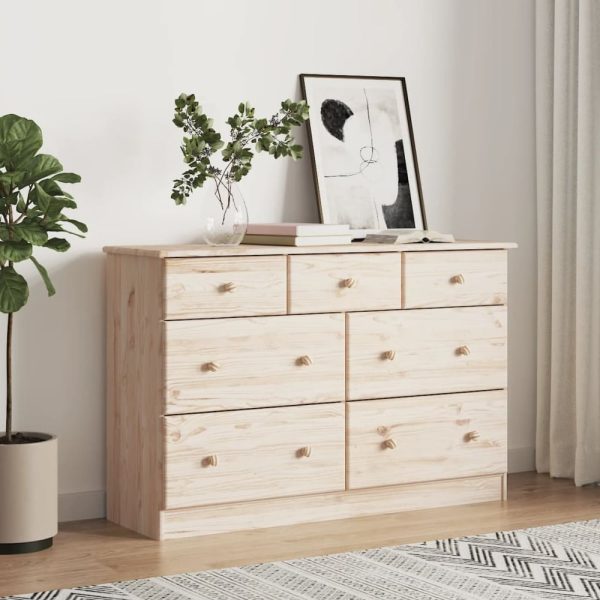 Akron Wooden Chest Of 7 Drawers In Natural | Bed Sava