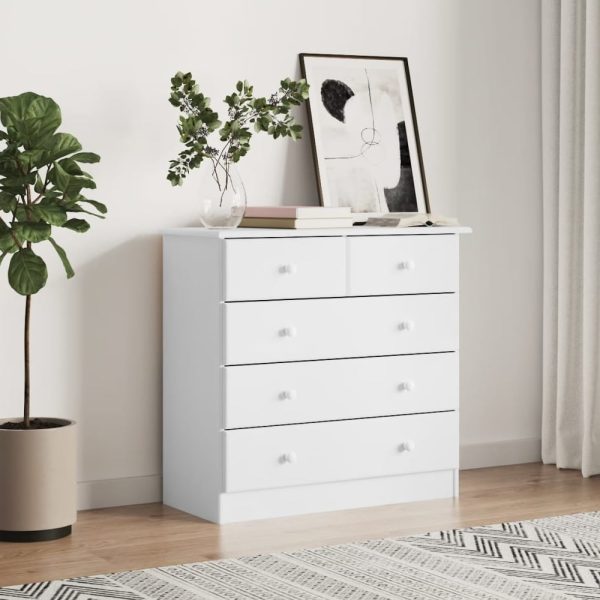 Akron Wooden Chest Of 5 Drawers In White | Bed Sava
