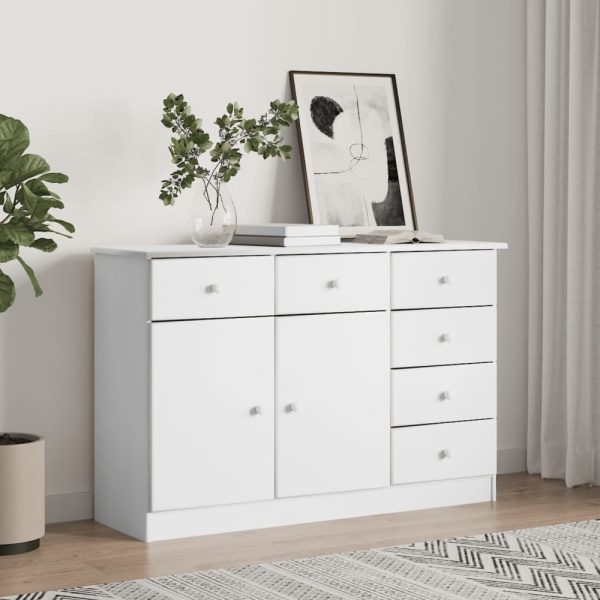Akron Wooden Sideboard With 2 Doors 6 Drawers In White | Bed Sava