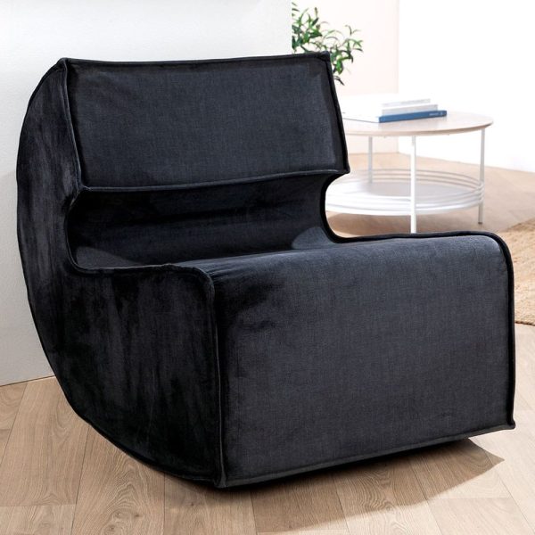 Alamosa Fabric Armchair In Black | Bed Sava