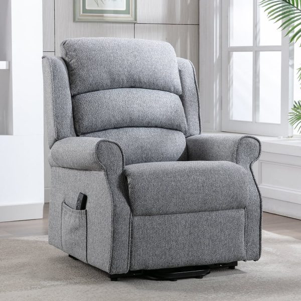 Alanya Fabric Electric Recliner Chair In Grey | Bed Sava