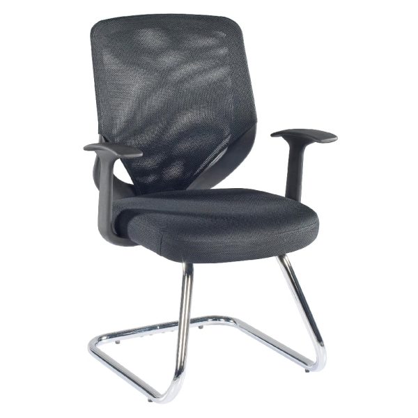 Albany Fabric Home And Office Chair With Chrome Legs In Black | Bed Sava