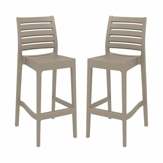 Albany Taupe Polypropylene And Glass Fiber Bar Chairs In Pair