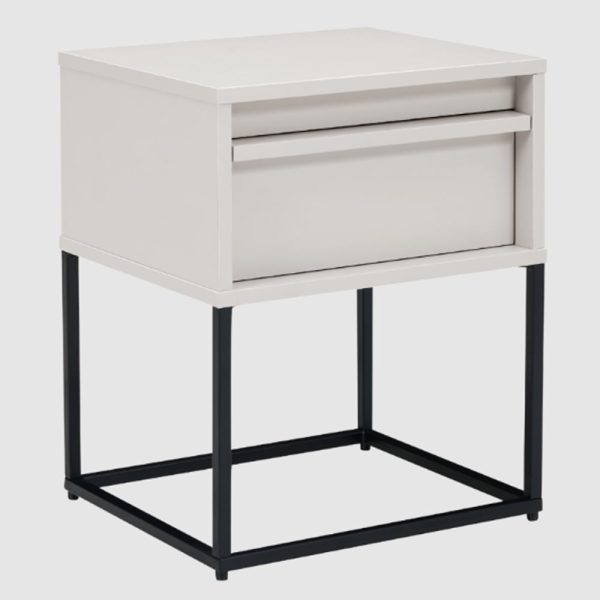 Albany Wooden Bedside Cabinet With 1 Drawer In Stone | Bed Sava