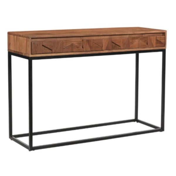 Albany Wooden Console Table With 2 Drawers In Natural | Bed Sava