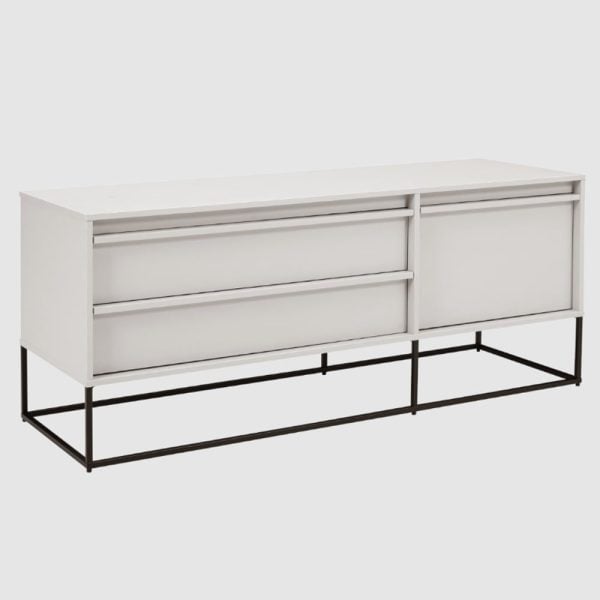 Albany Wooden Storage Cabinet With 3 Drawers In Stone | Bed Sava
