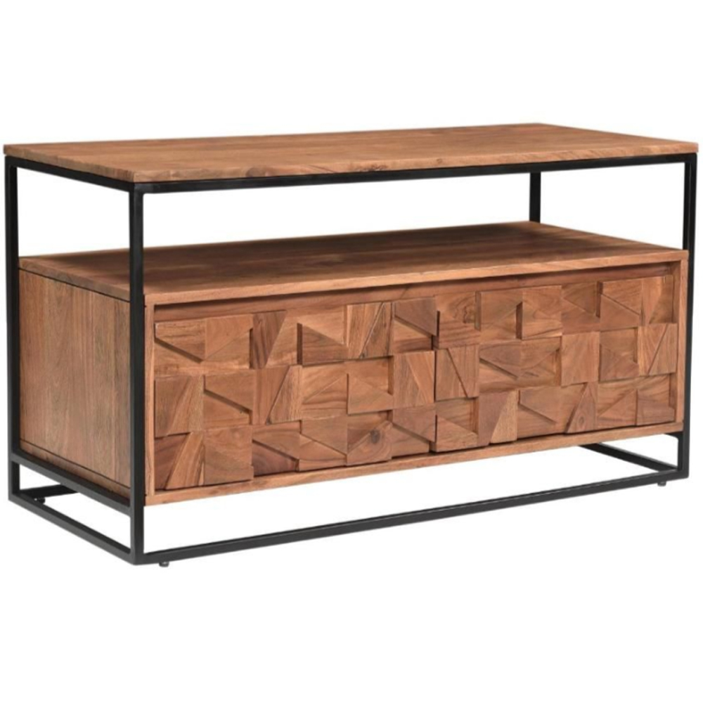 Albany Wooden TV Stand With 2 Doors In Natural