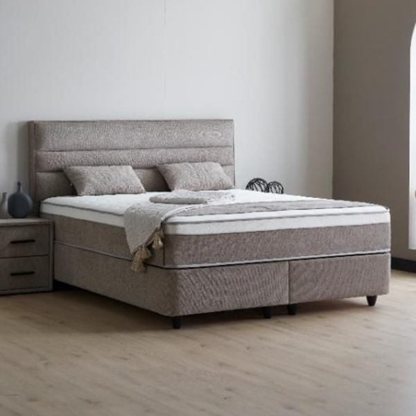 Albion Fabric Ottoman Storage King Size Bed In Oatmeal | Bed Sava