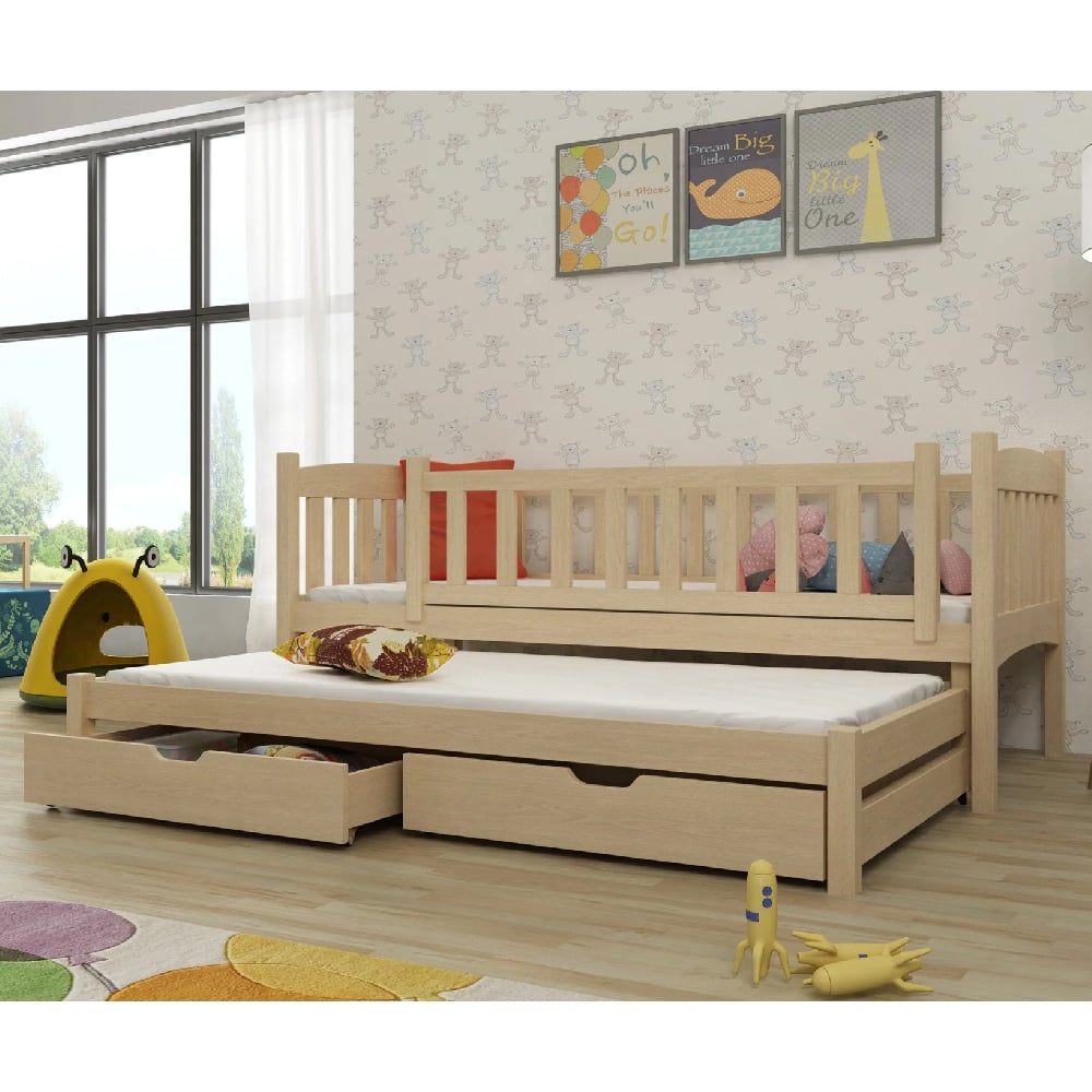 Alcoa Wooden Day Bed Without Mattress And Trundle In Pine