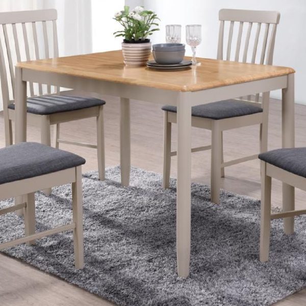 Alcor Wooden Dining Table In Oak And Grey | Bed Sava