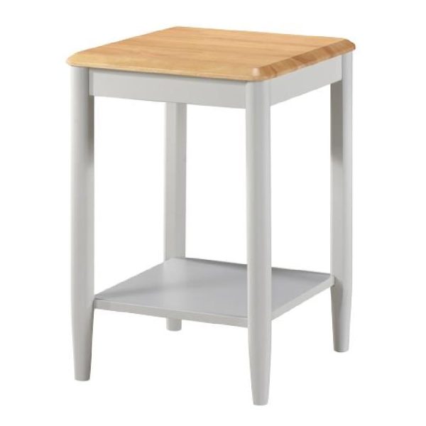 Alcor Wooden End Table In Oak And Grey | Bed Sava