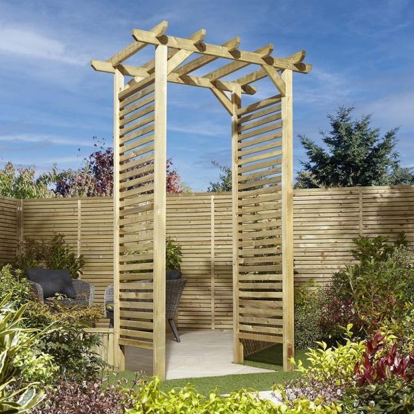 Alesund Wooden Garden Arch In Natural | Bed Sava