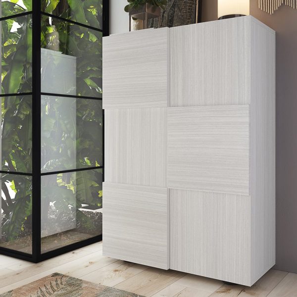 Aleta Wooden Shoe Storage Cabinet With 2 Door In Eucaliptus Oak | Bed Sava