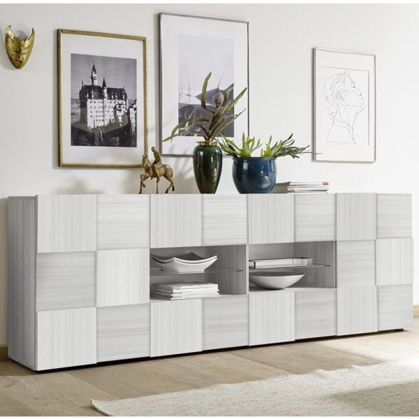 Aleta Wooden Sideboard With 2 Doors 4 Drawers In Eucalyptus Oak | Bed Sava
