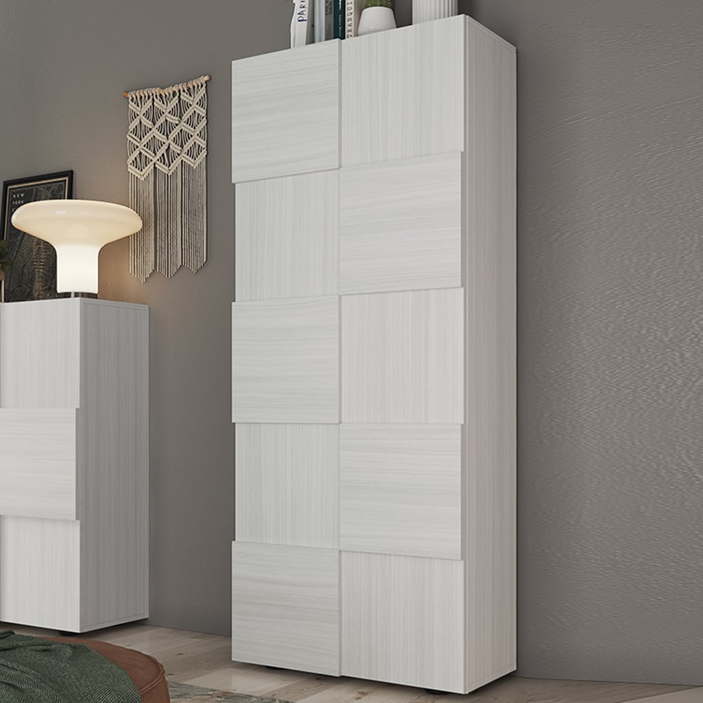 Aleta Wooden Wardrobe With 2 Doors In Eucaliptus Oak