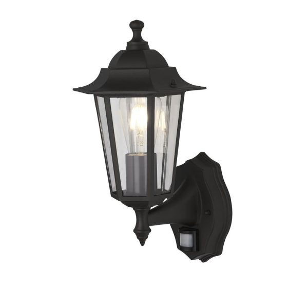 Alex Clear Glass Outdoor Wall Light In Black | Bed Sava