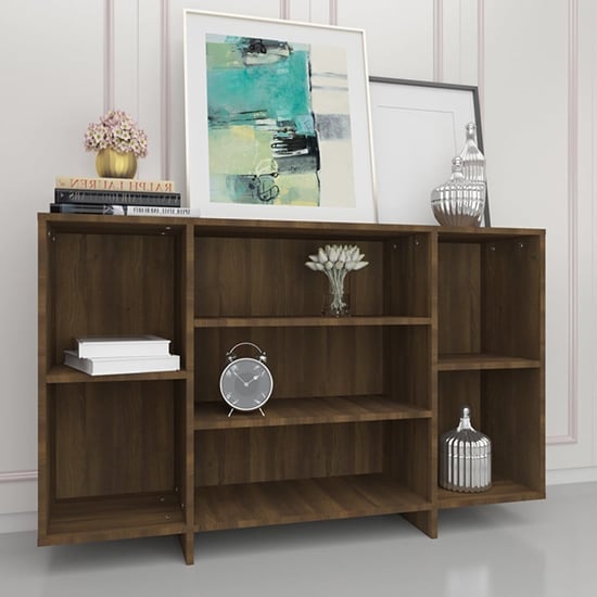 Algot Wooden Shelving Unit With 4 Shelves In Brown Oak