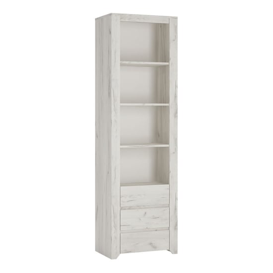 Alink Wooden Bookcase With 3 Drawers In White