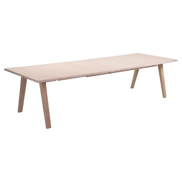 Alisto Wooden Extending Dining Table In White Oak | Bed Sava