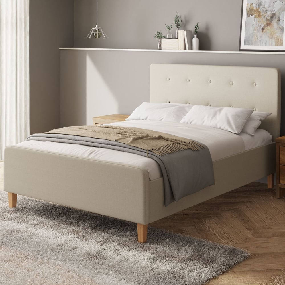 Alkham Fabric Ottoman Storage King Size Bed In Natural