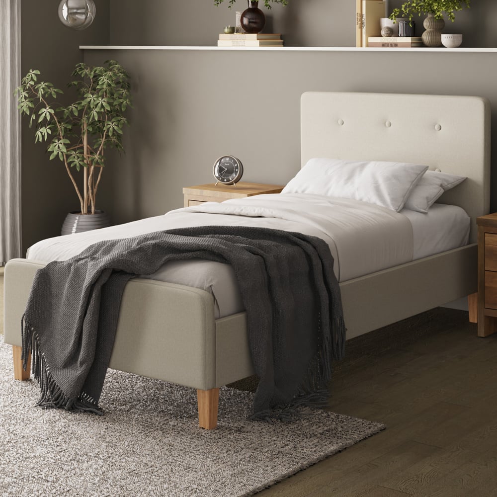 Alkham Fabric Single Bed In Natural