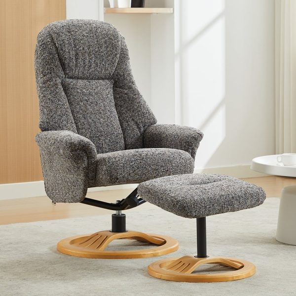 Allegan Fabric Recliner Chair With Stool In Muscari | Bed Sava