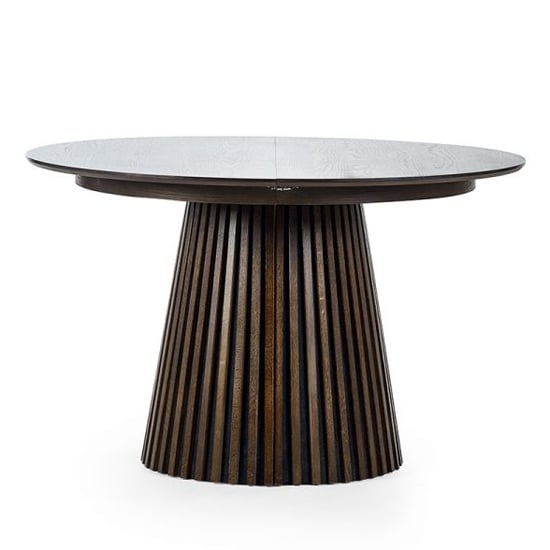 Allen Extending Wooden Dining Table Round In Dark Oak